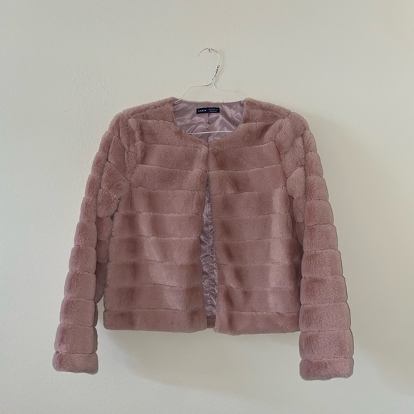 SHEIN Jackets & Coats Womens Soft Pink Fur Peacoat Poshmark